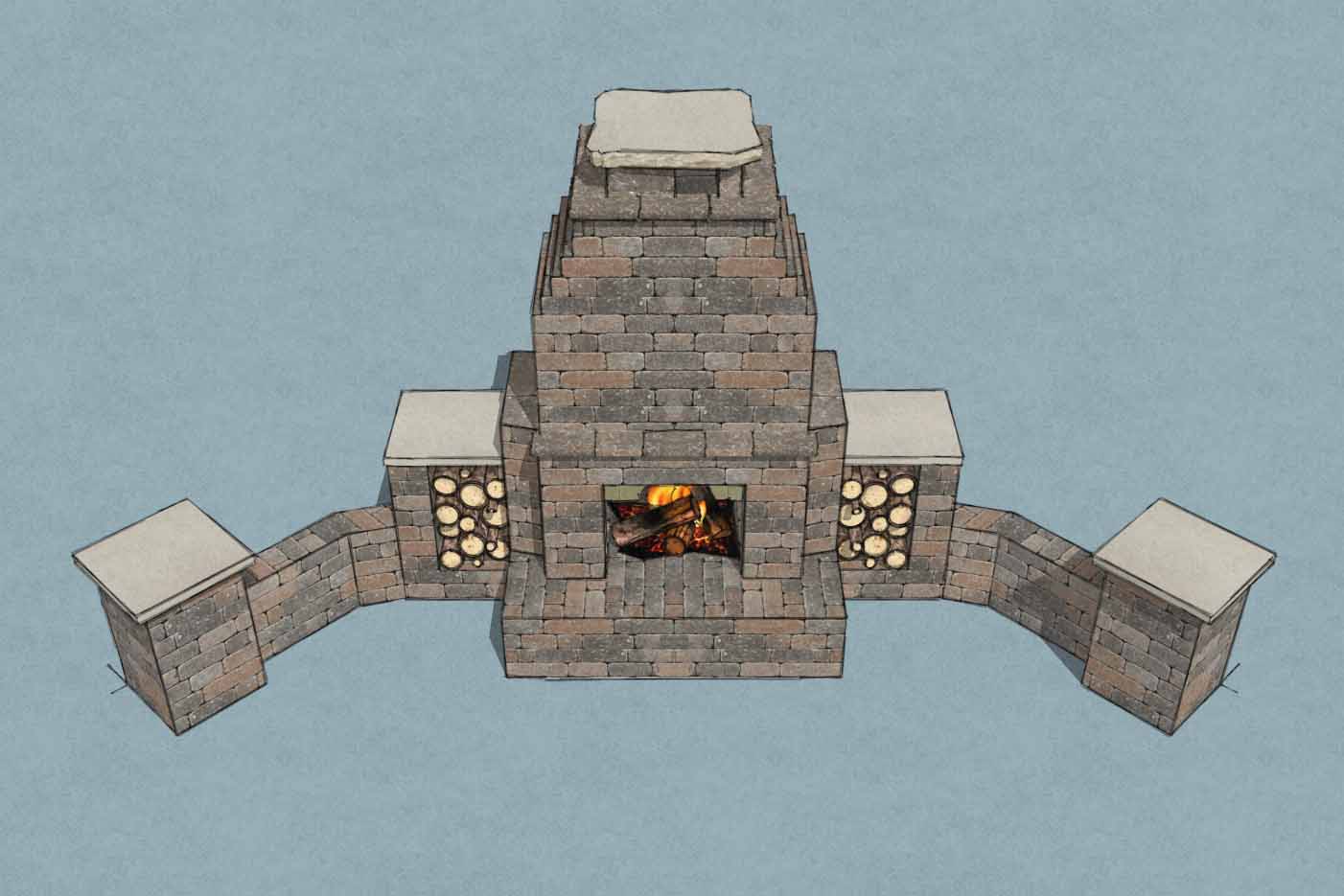 Rockwell fireplace corner build